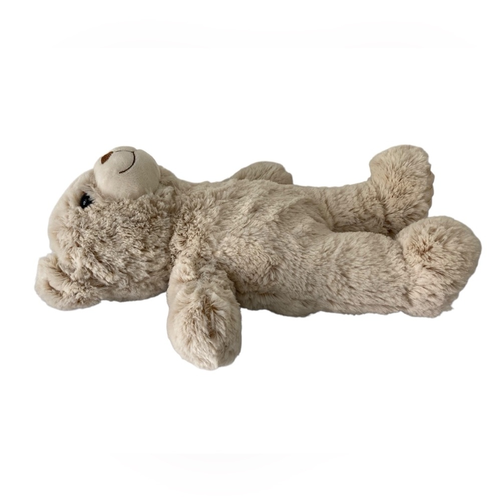 Spark Create Imagine 13” Teddy Bear Plush Cream Oatmeal Ribbed Feet Walmart. - Picture 2 of 11